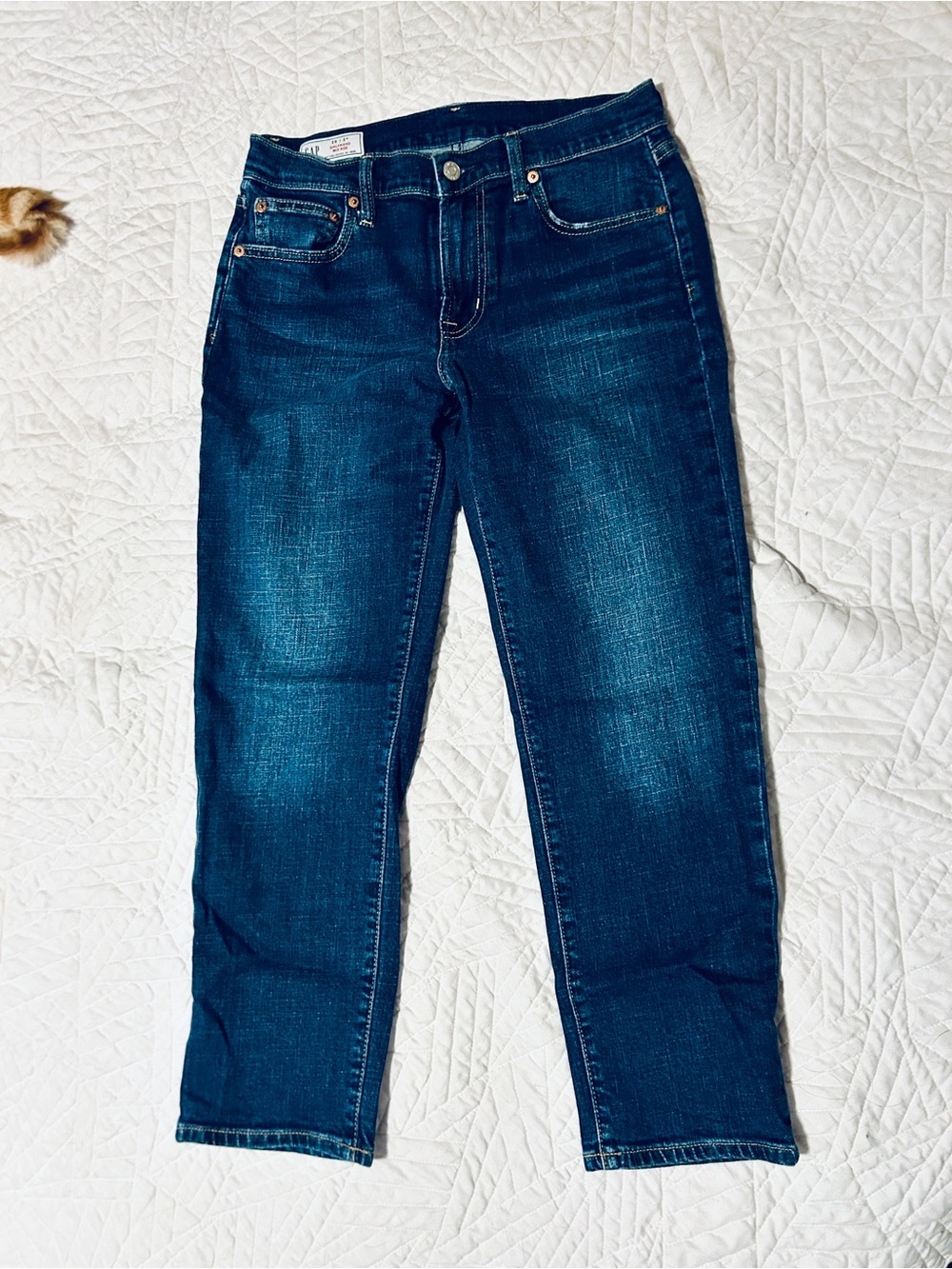 GAP Girlfriend Mid Rise Straight Leg Jeans